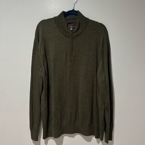 UNTUCKit Merino Wool 1/4 Zip Evergreen Sweater Business Casual Big and Tall